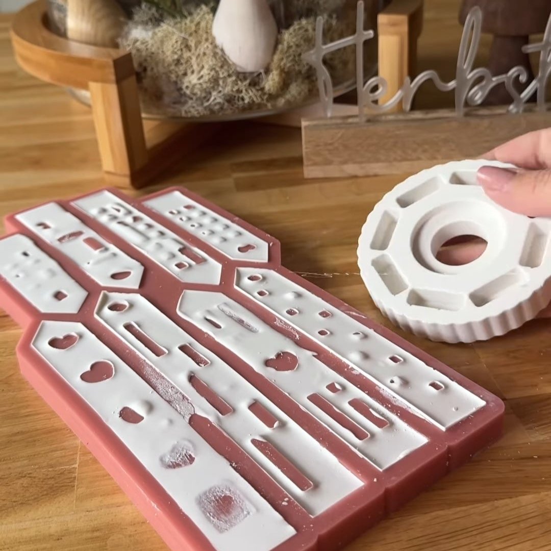 Windlicht Herbst Silikongießform Keraflott Gießform Verkaufshäuschen Geschenkidee Herbst Winter Weihnachten DIY selbst gemacht