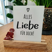 Postkarte von Easy-Sticks, Herzensmensch, alles Liebe, alles Gute mit dem liebevollen Schriftzug 'Alles Liebe für dich!' - eine perfekte Überraschung.