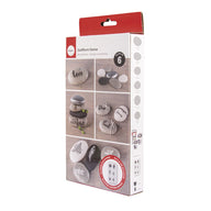 Verpackung der Silikonform für Steine von Easy-Sticks, abgebildet mit verschiedenen Gießmustern für kreative Beton- und Gießpulverdekorationen.