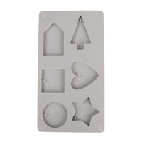 Deko-Formen von easy-sticks: Silikonform mit 6 verschiedenen Motiven wie Stern, Herz und Baum, perfekt zum Ausgießen von Harz oder Beton.