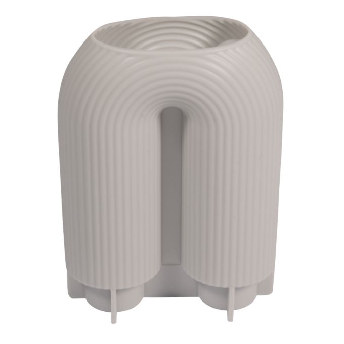 Silikon Gießform von Easy-Sticks - moderne U-Form Vase geriffelt, ideal für kreative Bastelideen.