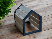 3D gedruckte Häuserrahmen in schwarz zum Bauen eines Deko Hauses mit Easy-Sticks