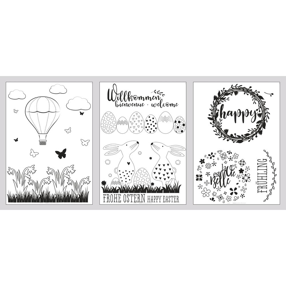 Fenster Malvorlagen Für Frühjahrs Dekoration Fenster & Ostern Mit Kreidemarker - 3 Vorlagebögen A1