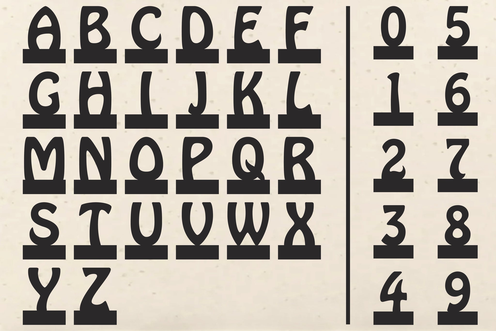 Buchstaben Und Zahlen Basteln Plotter Und Laser - 0-9 & A-C In 6cm Und 3cm Für Easy-Sticks Aufsteller