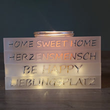 Lade das Bild in den Galerie-Viewer, Easy-Sticks Acryl Satiniert &quot;Herzensmensch, Home Sweet Home, Be Happy, Lieblingsplatz&quot;
