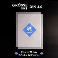 Transparentpapier von easy-sticks: DIN A4 Größe mit 135 Blatt für vielseitige Bastelideen. Ideal für Laternen und individuelle Hochzeitseinladungen.
