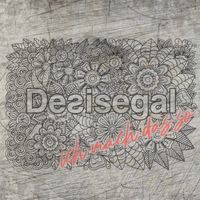Kreative Zeichnung mit dem Schriftzug 'Desisegal' von easy-sticks, umgeben von floralen Mustern und Details für einzigartige DIY-Projekte.