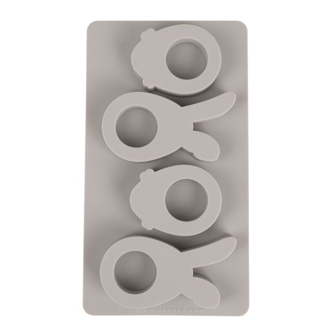 Silikonform von Easy-Sticks mit dem Titel 'Glückliches Ei'. Die Form zeigt 4 Motive: 2 Hasen und 2 Ostereier für kreative Osternetzdekorationen.