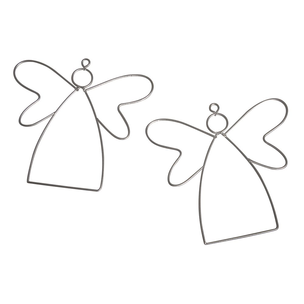 2 Stück Draht Engel Deko - Handgefertigte Dekoration 13x12 cm für Festliche Anlässe
