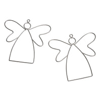 2 Stück Draht Engel Deko - Handgefertigte Dekoration 13x12 cm für Festliche Anlässe