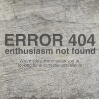Kreatives Dekor mit dem Design "ERROR 404 enthusiastic not found" von easy-sticks, ideal für individuelle Projekte und DIY-Kunstwerke.