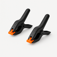 Zwei Federzwingen von Easy-Sticks, ideal für Holzbearbeitung und vielseitige Projekte. Spannweite von 25 mm, robust aus Nylon und Kunststoff gefertigt. Perfekt zum sicheren Fixieren von Materialien.
