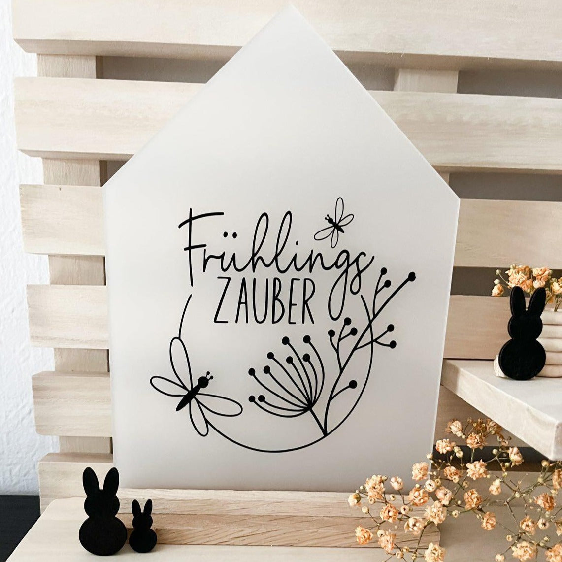 Acryl Dekoration Haus In 16cm x 22cm x 3mm – Hochwertiges Klar Oder Satinierte Acrylmaterial