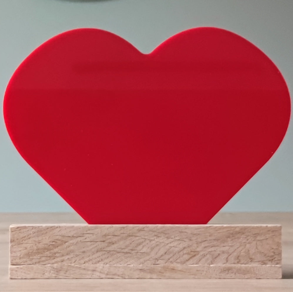 rotes großes Herz aus Acryl, 15 cm x 15 cm x 3 mm