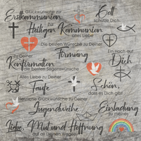 Kirche und Feiern" Plotterdatei, die speziell für kirchliche Feiern wie Kommunion, Konfirmation, Firmung, Erstkommunion, Jugendweihe