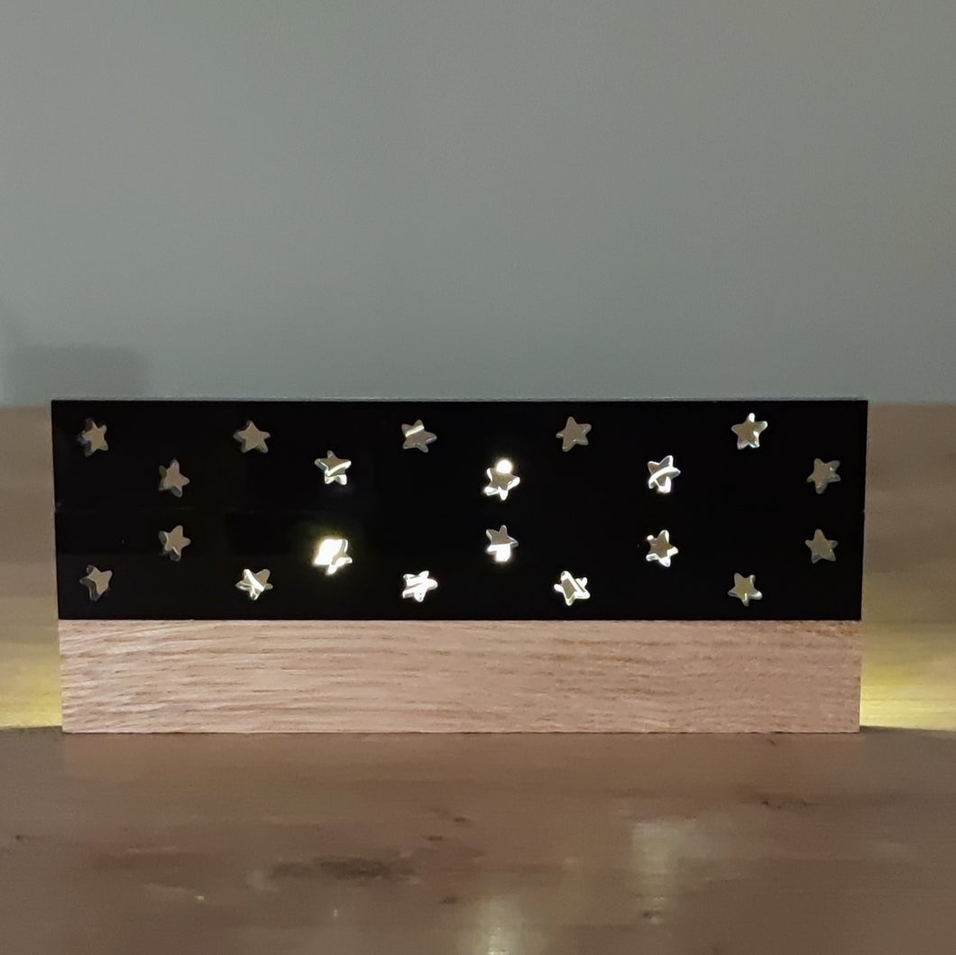 Easy-Sticks Acryl glänzend schwarz mit Sternen, 4 Stück für außen und innen