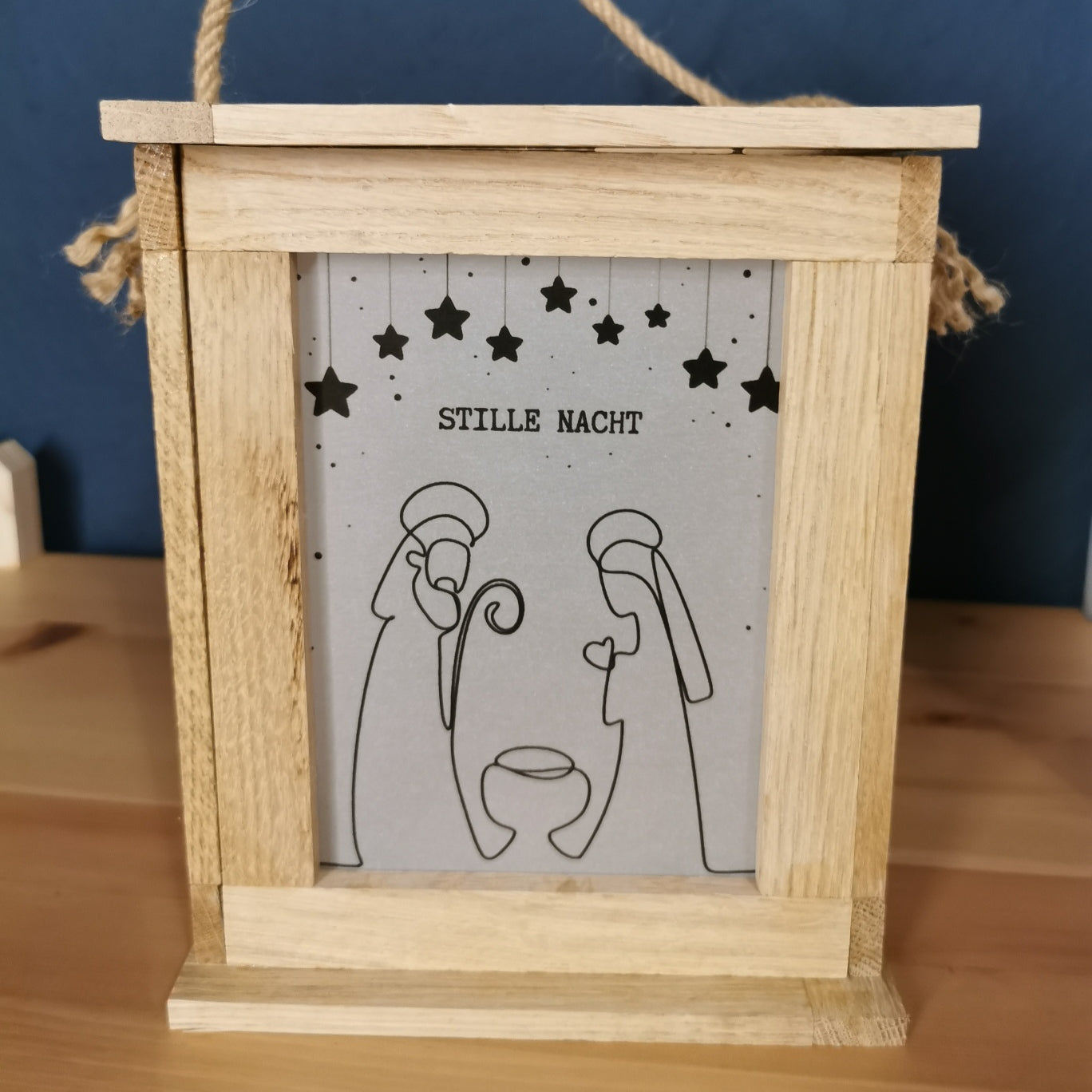 Frohe Weihnachten Geschenk Laterne DIY basteln Klötzchen