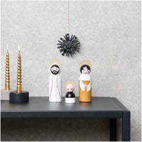 Voll-Holz Krippen-Figuren-Set, handbemalt, 3 teilig