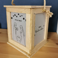 Laternen Krippe zum Basteln für Klötzchen