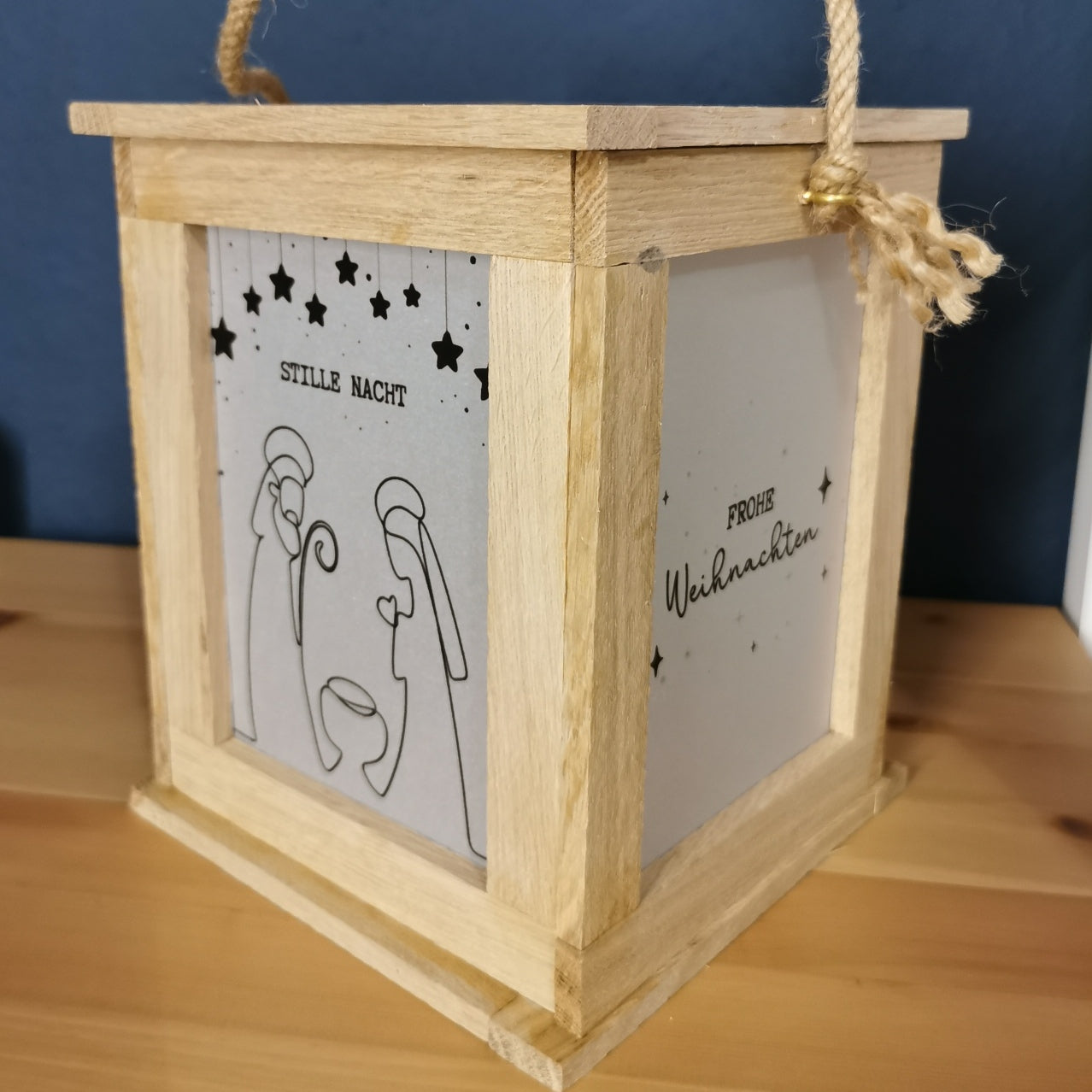 Laternen Krippe zum Basteln für Klötzchen