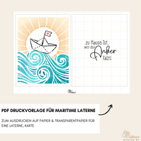 Ella Mattson Design Laterne PDF Vorschau Boot und Spruch: zu Hause ist, wo der Anker fällt.