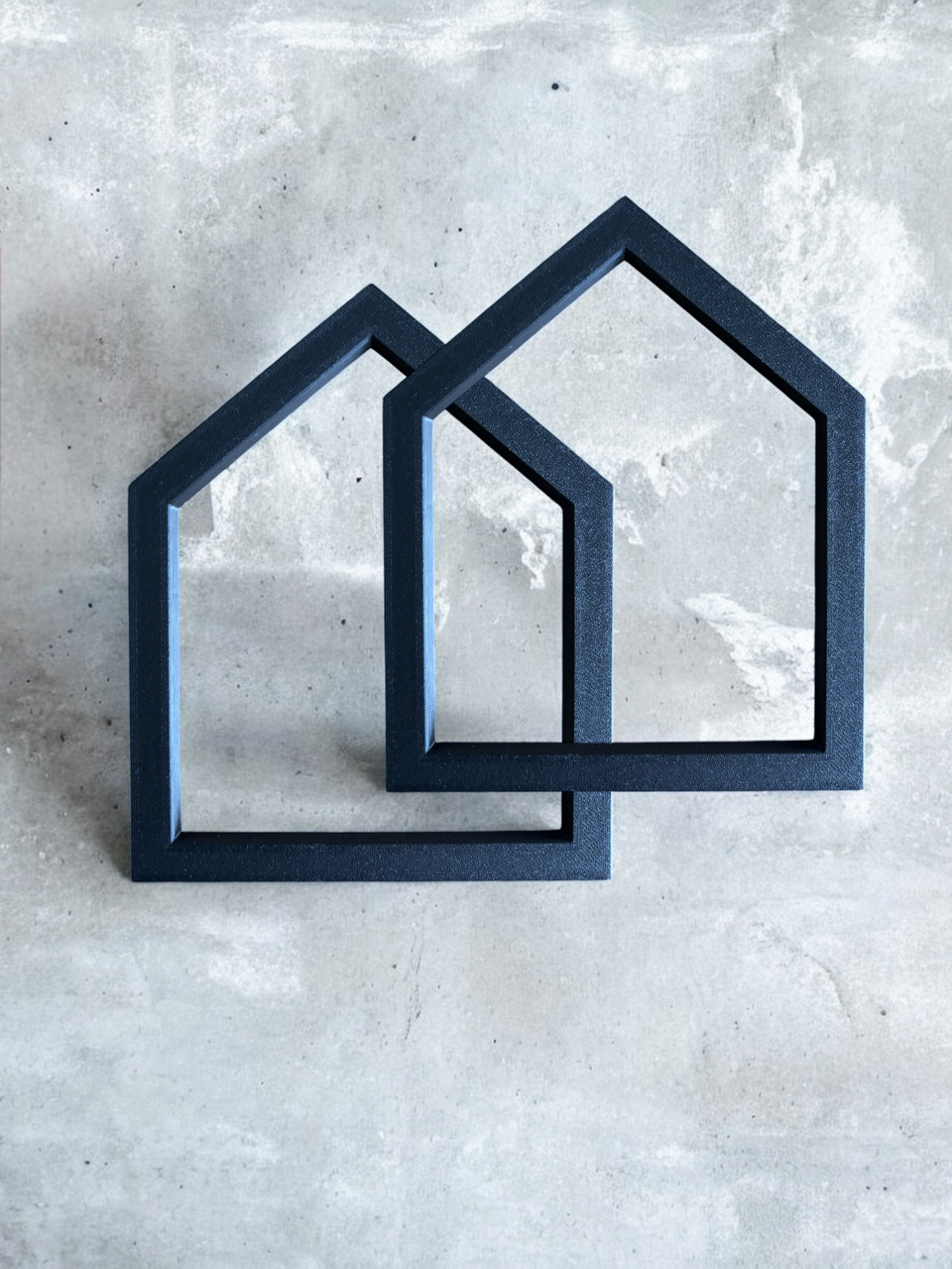 3D gedruckte Häuser Rahmen in schwarz zum Bauen eines Deko Hauses mit Easy-Sticks