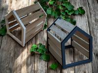 3D gedruckte Häuser Rahmen in weiß oder schwarz zum Bauen eines Deko Hauses mit Easy-Sticks