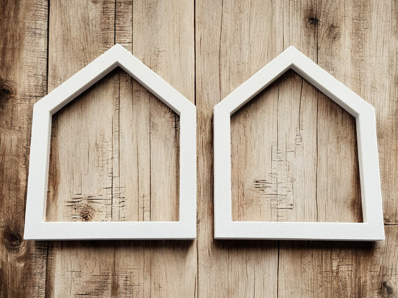 3D gedruckte Häuser Rahmen in weiß zum Bauen eines Deko Hauses mit Easy-Sticks