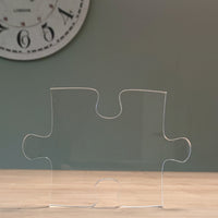 Stylisches Puzzlestück aus hochwertigem Acryl von Easy-Sticks, ideal als Tischdeko oder personalisiertes Geschenk.
