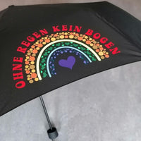 Regenschirm mit buntem Design "Regenbogen - Ohne Regen kein Bogen" von easy-sticks, ideal für kreative Bastelprojekte.