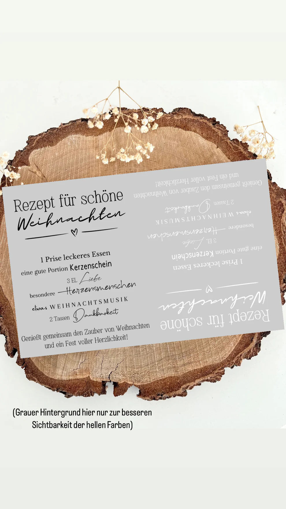 Rezept für schöne Weihnachten Aufkleber: 5 Sek. Randlose Rub On UV Sticker In Schwarz Weiß Für Glatte Oberflächen