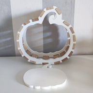 Silikonform - 2 in 1 Kürbis Rahmen gegossen und mit Klötzchen Easysticks gebastelt