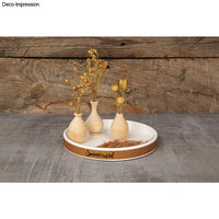 Holzschalen mit Trockenblumen und klaren Stempelmotive von easy-sticks, präsentieren kreative Dekorationsideen - Stempelset 'Botanical' in Nutzung.