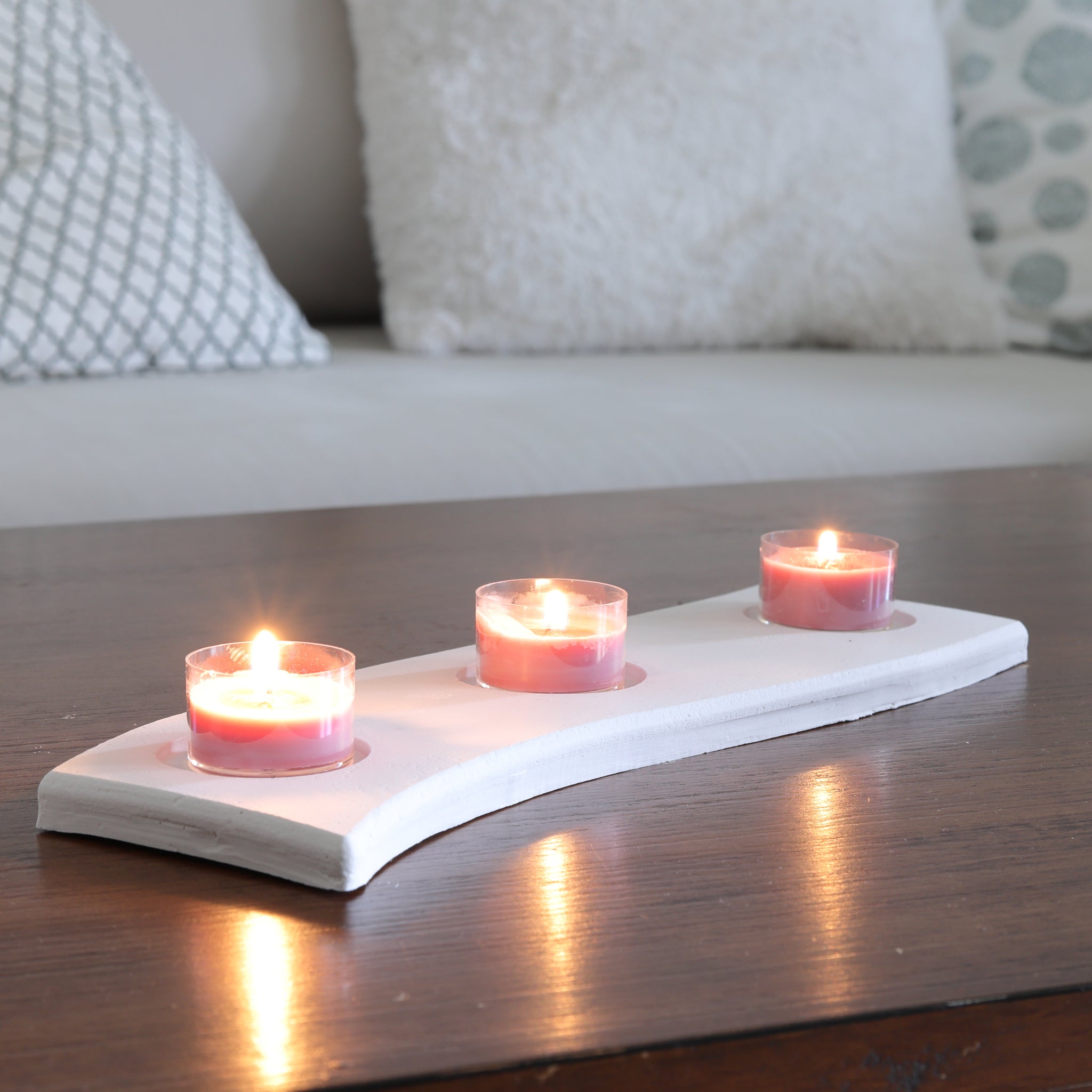 Teelichthalter Silikonform Für 3 Teelichthalter Auf Elegantem Tablett 10Cm X 30Cm