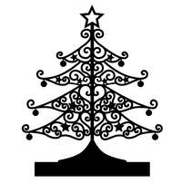 Elegante Weihnachtsbaum Plotterdatei mit kunstvollen Details von easy-sticks, perfekt für festliche DIY-Projekte und Weihnachtsdekorationen.