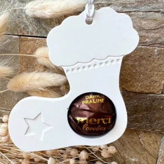 Silikonform Weihnachten: Detailreiche Weihnachtsstiefel zum Aufhängen Als Schokoladenhalter, Made In Germany