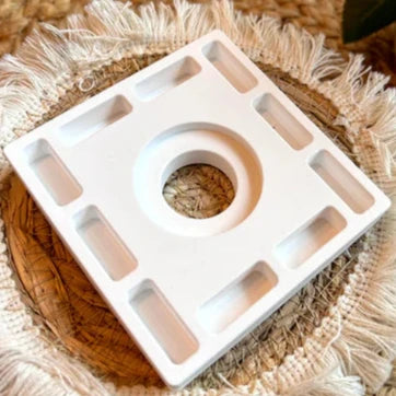 Easy-Sticks Silikon Grundform für Windlicht - Eckig, quadratische Silikonform in Weiß für kreative Windlichter, ideal zur Gestaltung persönlicher Deko.