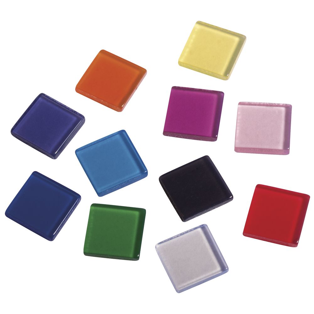 Acryl Mosaik Basteln Set, Transparent Bunt, 1x1cm, 205 Stück für Kreative DIY-Projekte