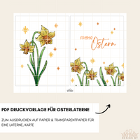 Frohe Ostern PDF zum Ausdrucken um in Laternen aus Easysticks kleben