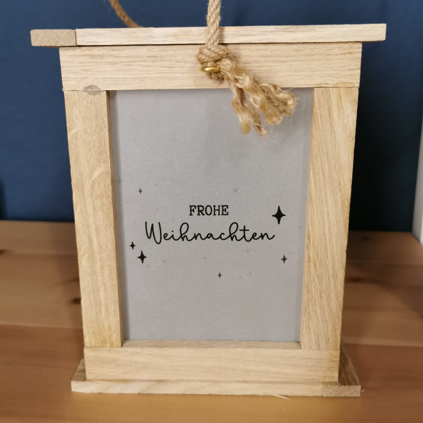 Frohe Weihnachten Geschenk Laterne DIY basteln Klötzchen