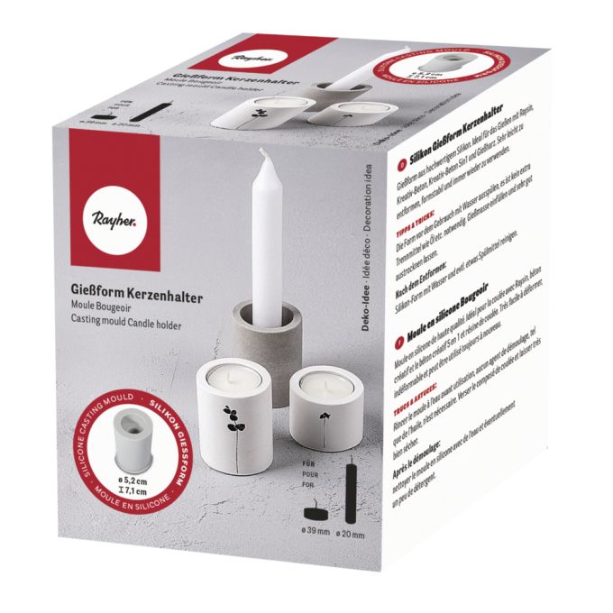 Silikon Gießform Kerzenhalter, Teelichter und Stabkerzen