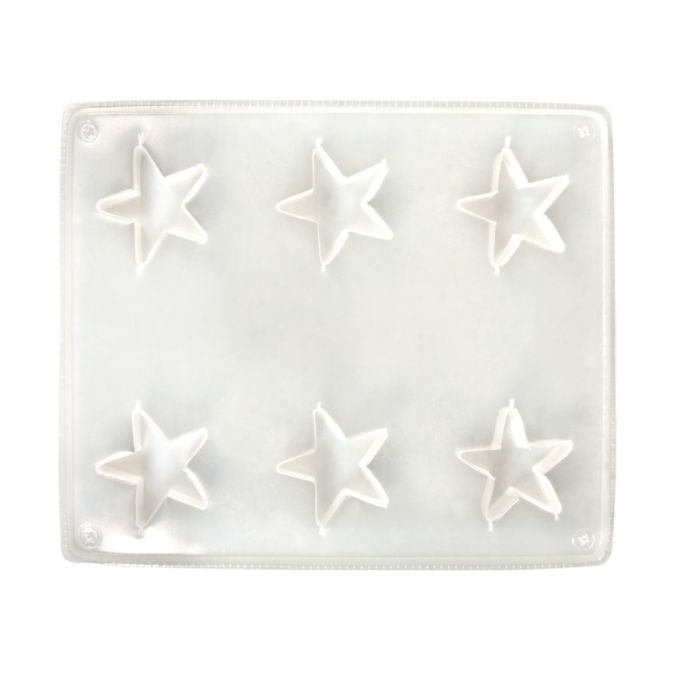 Eine vielseitige und wiederverwendbare Gießform von easy-sticks, die 6 Sterne für kreative DIY-Projekte zeigt.