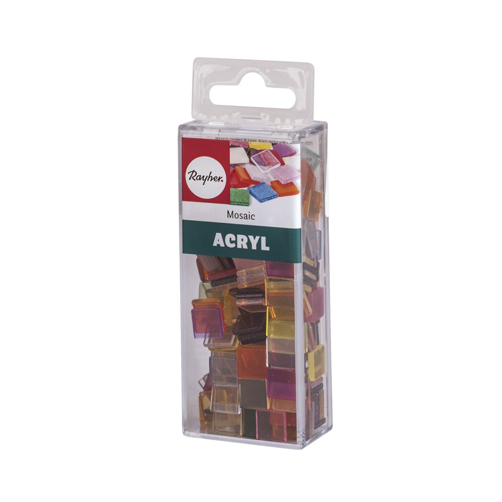 Acryl Mosaik Basteln Set, Transparent Bunt, 1x1cm, 205 Stück für Kreative DIY-Projekte