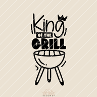 Stylisches Design der Plotterdatei 'King of the grill' von easy-sticks, perfekt zum Erstellen von kreativen Grill-Projekten wie Schildern und T-Shirts.
