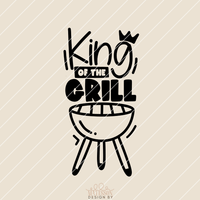 Stylisches Design der Plotterdatei 'King of the grill' von easy-sticks, perfekt zum Erstellen von kreativen Grill-Projekten wie Schildern und T-Shirts.