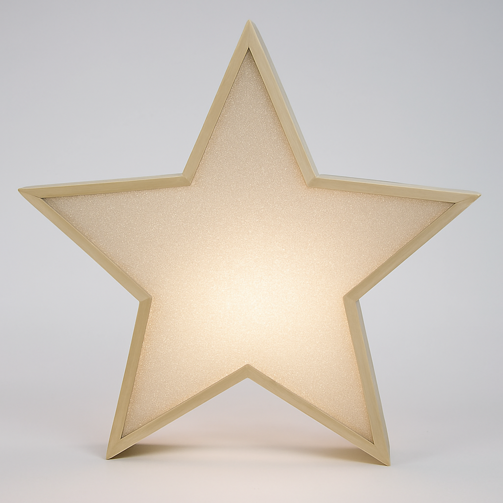 Stern-Lampe mit 3D-Glimmereffekt-Folie von easy-sticks, die durch glänzendes Licht eine festliche Atmosphäre schafft.