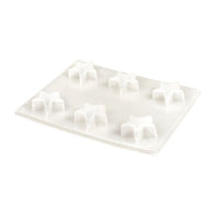 Eine transparente Gießform von easy-sticks, die 6 Sterne mit einem Durchmesser von 3,6 cm zeigt, ideal für kreative Projekte und zum Selbergießen.
