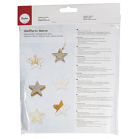 Verpackung der Gießform Sterne von easy-sticks, die detaillierte Anweisungen und verschiedene Verwendungsmöglichkeiten für das Selbergießen zeigt.