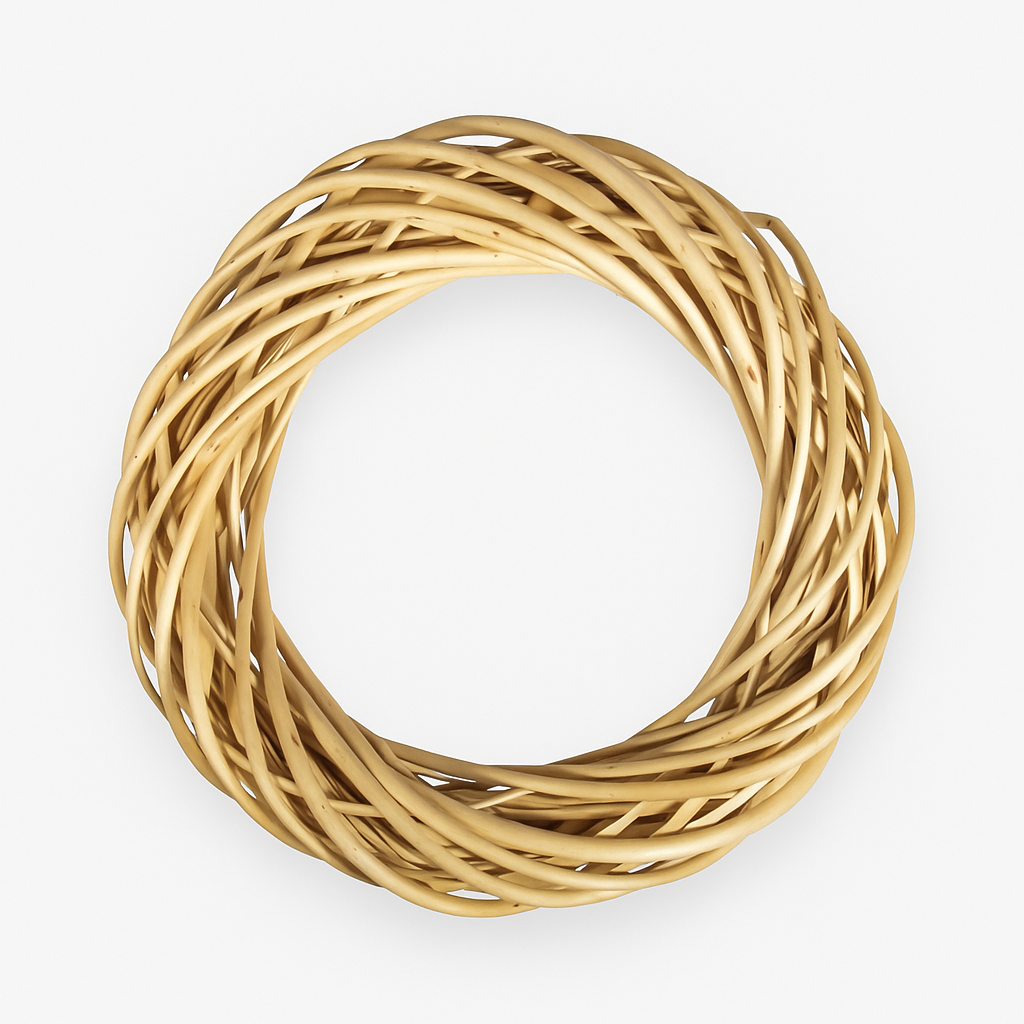 Weidenkranz geschält von easy-sticks - dekorativer Naturkranz mit einem Durchmesser von 30 cm und einer Höhe von 7 cm, ideal für kreative Dekorationen und saisonale Arrangements.