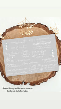 schöne Weihnachten - Rub on UV Sticker randlos A5 weiß